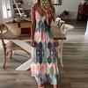 2026 Summer Printed Camisole Vest Casual Long Skirt Jumpsuit
