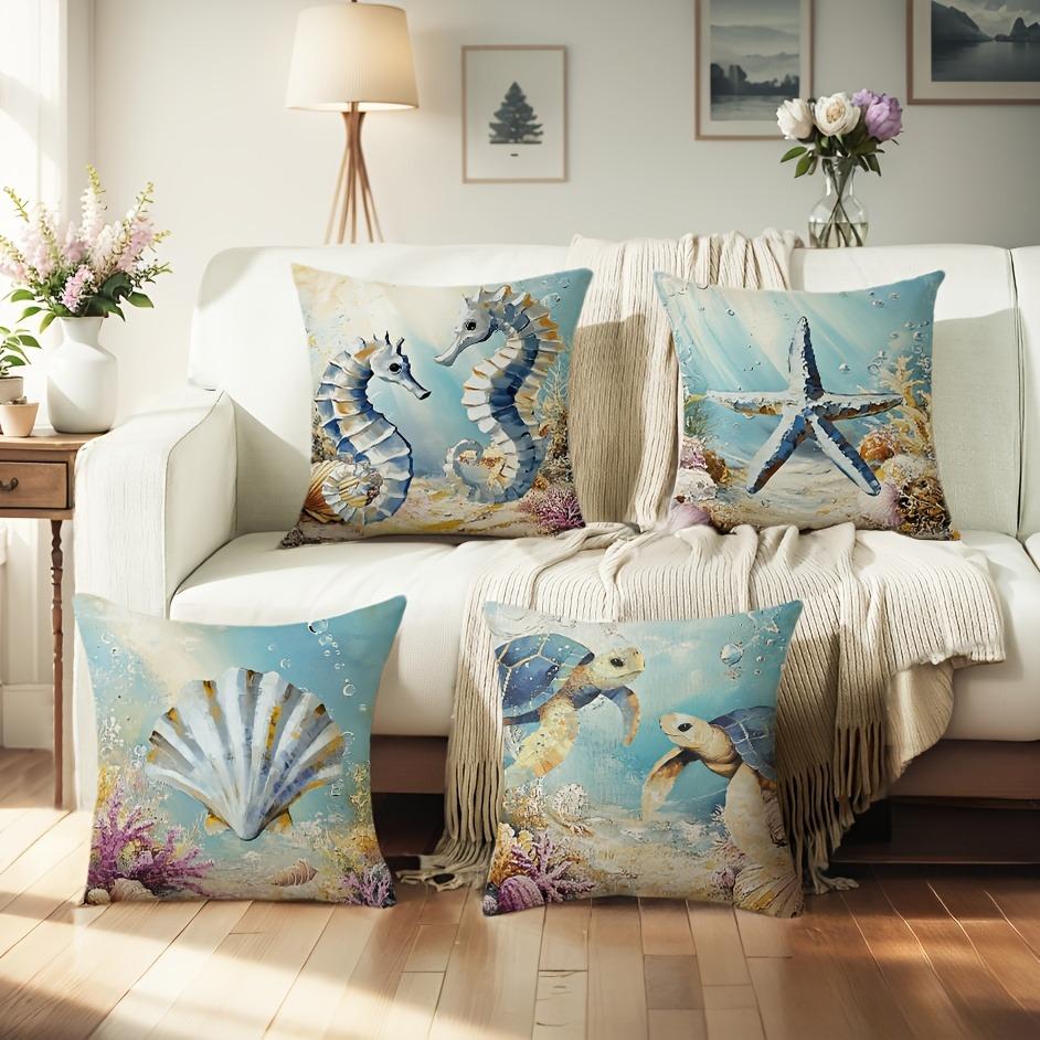 Dreamy Oceanic Vibe Pillow CoversLiving room sofa cushion cover, soft and comfortable, bedroom room decoration