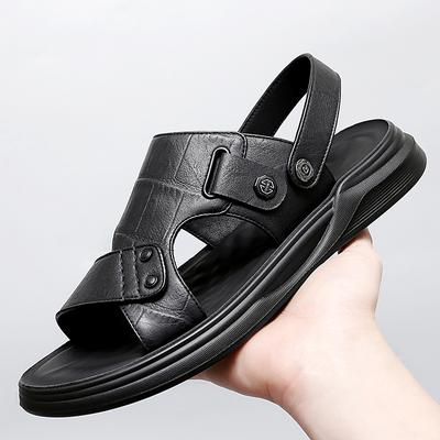 Fashion 2024 Men New Summer Men's Open-toed Sandals Fashion Trend Beach Shoes Slippers Men's Sandals Mens Sandals Summer Leather Sandals
