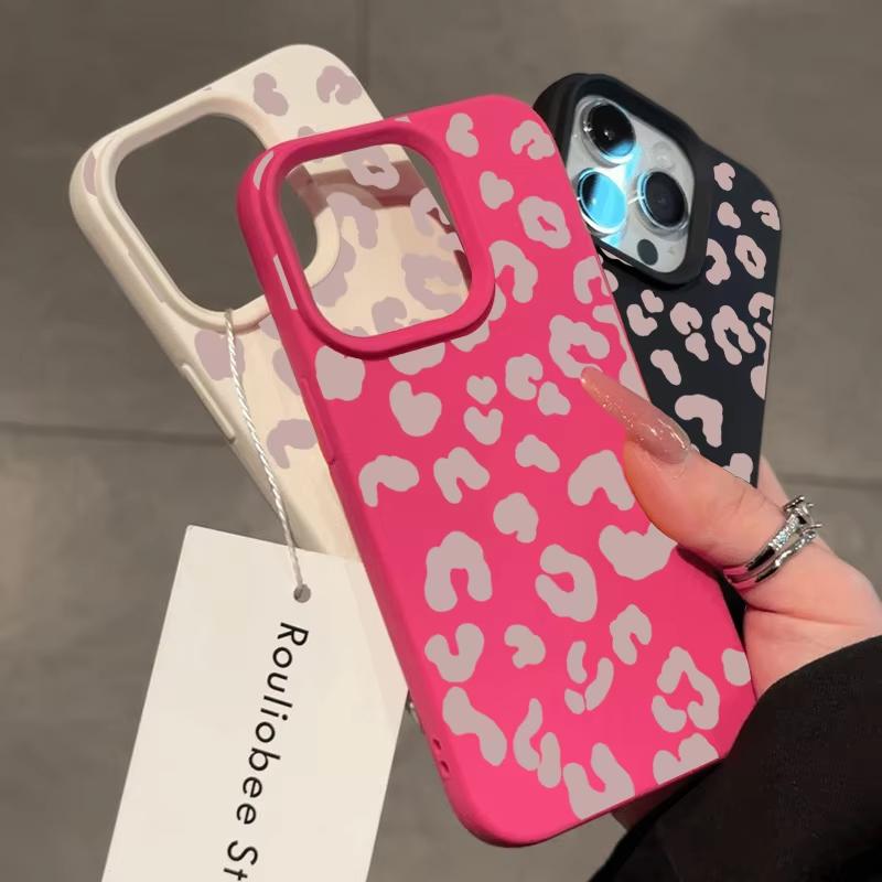 Pink Leopard Print Phone Case for Xiaomi Redmi Note 14 13 12 11 Pro Plus 4G 5G 10 9 8 15C 14C 13 12C 10C Shockproof Cover