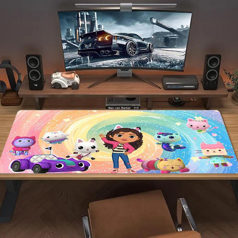 Gabby Dollhouse Color Mouse Pad Large Gaming Table Cushion Non-slip Laptop Tablet Big Mousepad XXL Mat Mini PC Playmat With Lock edge