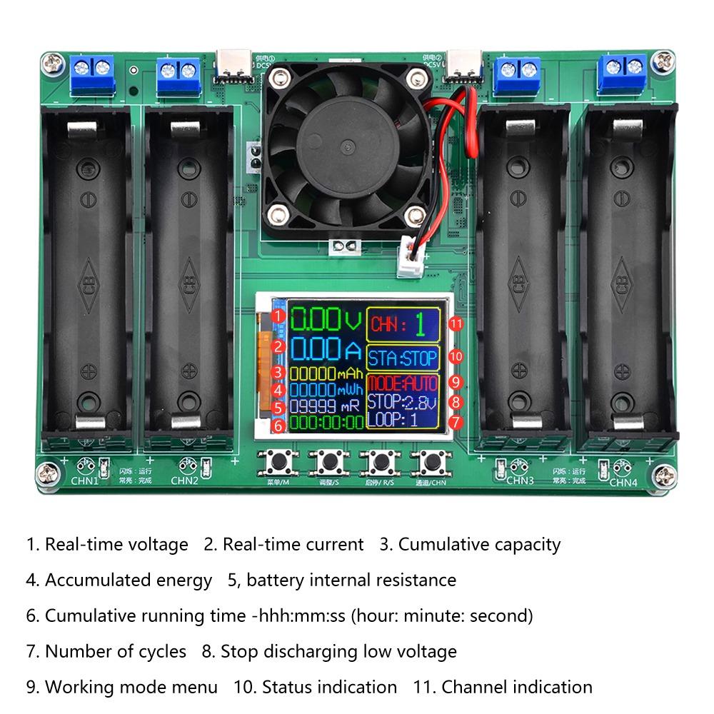 Tester 18650 Battery Tester Battery Monitor Battery Capacity Tester Module Battery Power Detector