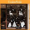 Weihnachtsfensteraufkleber mit Schneeflocken und Rentieren PVC-Aufkleberset für Feiertagsdekoration