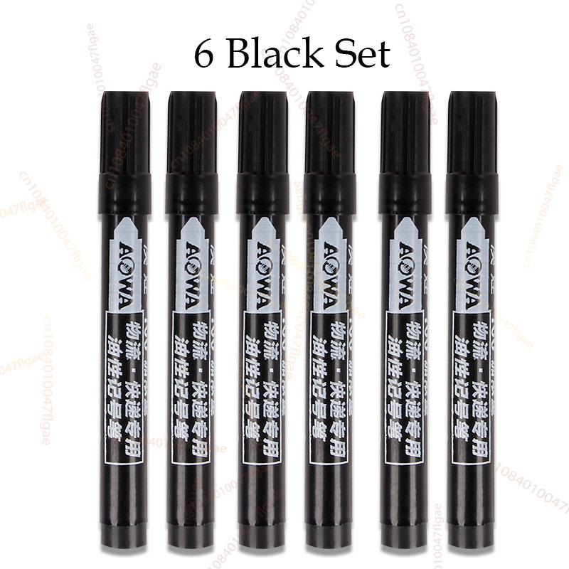 6 STUKS Permanente Marker Pen Manga Teken Markers Zwart Blauw Rood Waterdichte Inkt Schets Pennen Kantoorbenodigdheden Kunst Schoolbenodigdheden