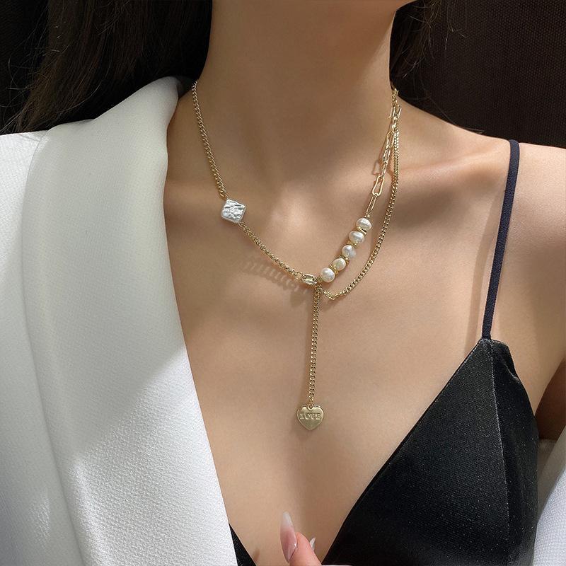 Romantic Love Heart Natural Baroque Freshwater Pearl 14K Gold Filled Female Necklace For Women Wedding Gifts No Fade