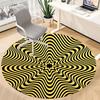 1pc Optical Illusion Waves Office Round Area Rug,  Mat Suitable ForOffice, Under Office Chairs Bedroom Living Room Home Decor, Room Deco