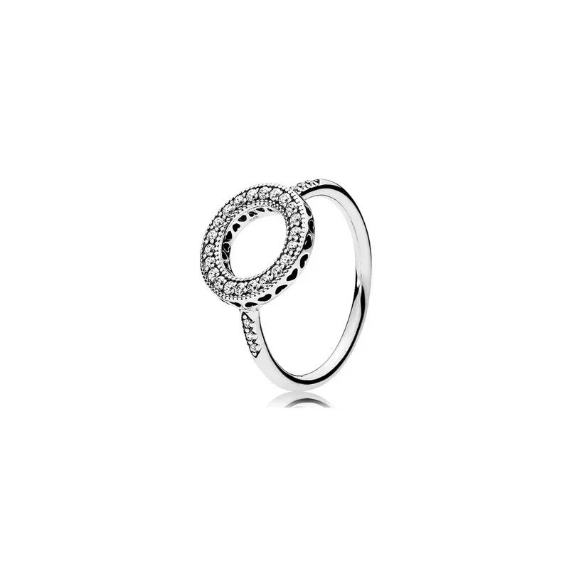 Anillo Original de Plata 925 Corazón Colorido Corona Lazo Luna Concha Cristal para Mujer Regalo de San Valentín Cumpleaños Joyería DIY