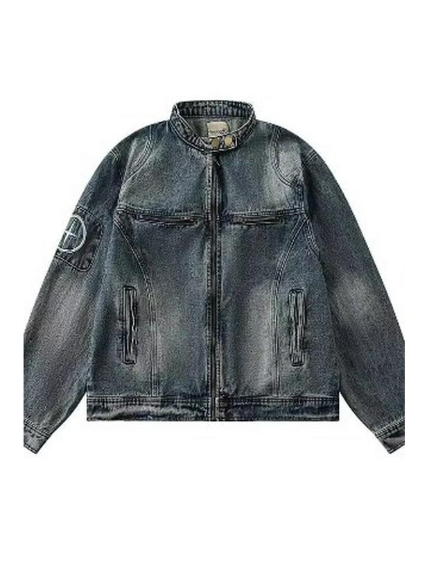 Унисекс ретро джинсовая куртка с вышивкой - Повседневная, модная, универсальная весенняя мода 3XL синий