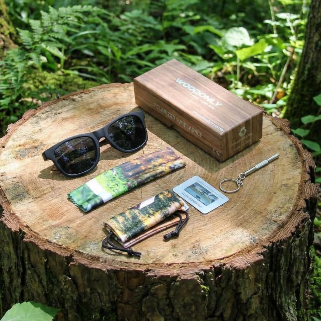 [WOODONLY] Vintage Wooden Polarized Sunglasses - UV400 Protection Handmade Sunglasses - A Perfect Gift for Men & Women (Walnut Wood + Gray)