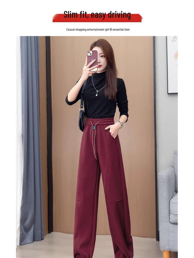 Women's Yellow Straight-Leg Sporty Casual Sweatpants - Spring/Autumn 2025 Collection