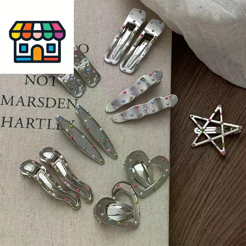 Silvery Y2k Hair Clips For Women Elegant Metal Duckbill Clip Side Bangs Barrettes Girls Hair Accessories