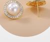 Irregular Round Faux Pearl Stud Earrings: Elegant Japanese & Korean Trendy Fashion for Women