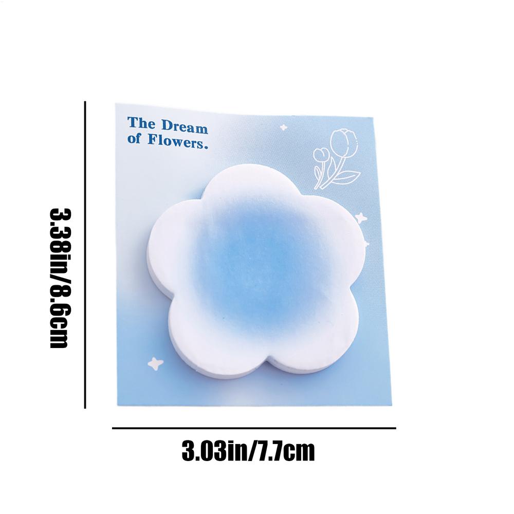 Cute Irregular Gradient Sticky Notes for Students flowers Butterfly Love Shaped Messages N times Kids School Office Stationery