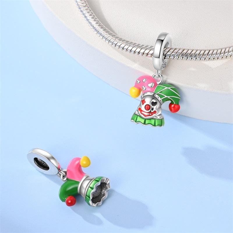 100% Copper Luminous Skeleton Ghost Clown Halloween Series Charms Beads Fit Pan Style 3Mm Diy Fine Jewelry Making
