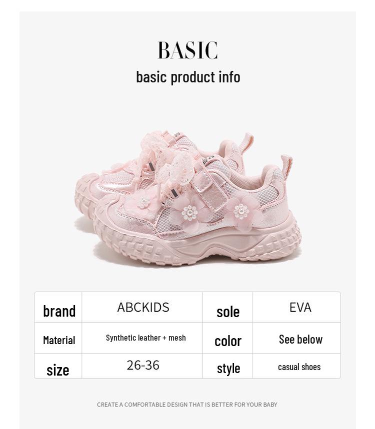 ABCkids7336 Girls' Lace-Up Soft Sole Sneakers - Spring/Autumn 2025