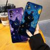 Drehbare Sternenhimmel Katzen Hülle für Motorola Moto G51 G73 G53 G30 G32 G22 Edge40 G60s Edge 20 Pro 30 Lite G52 G71 G50 Handyhülle