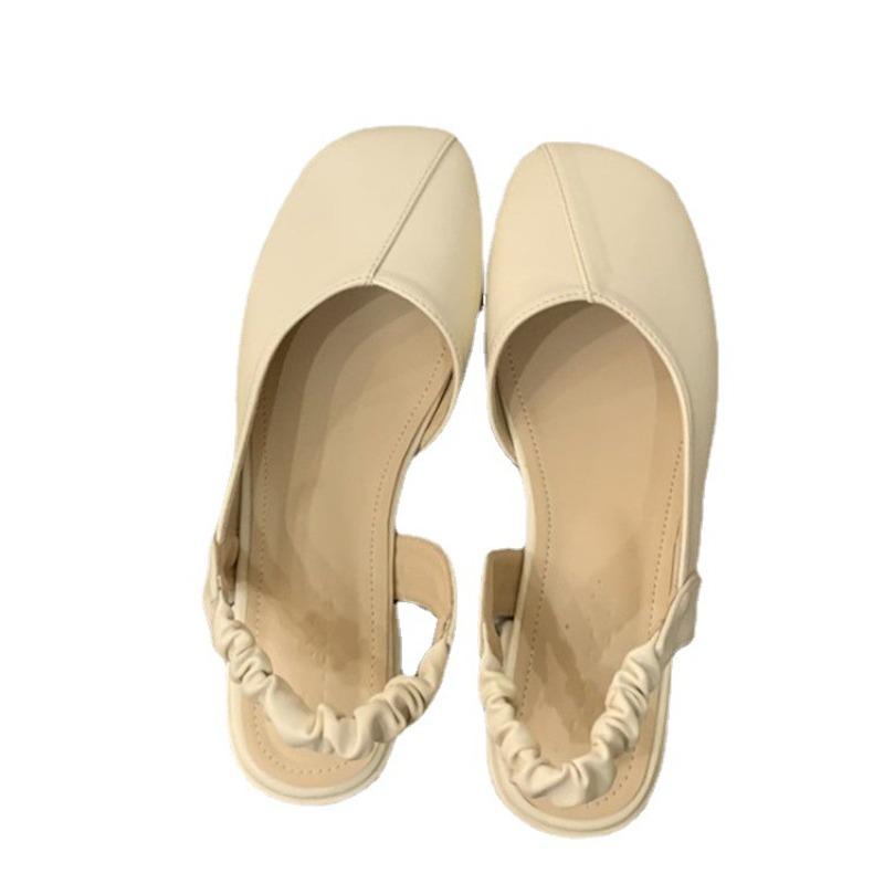 Fashion Hot Selling 2025 New Summer Elegant Ladies Sandals Fashion Ladies Elastic Band Flat Heel Women Shallow Party Shoes Square Heel