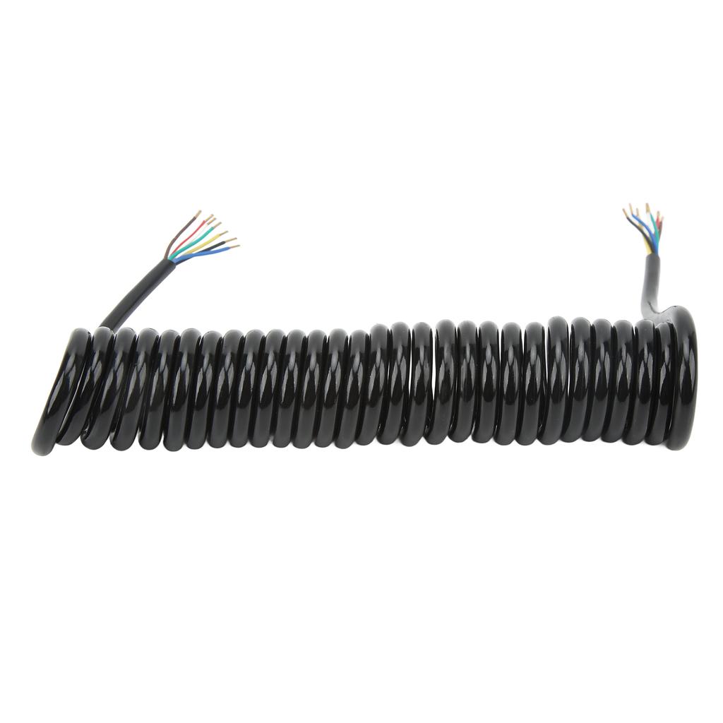 Trailer Extension Coiled Cable 12.8ft 20AWG 7 Core Polyurethane Copper Trailer Extension Cable for Tow Truck RV