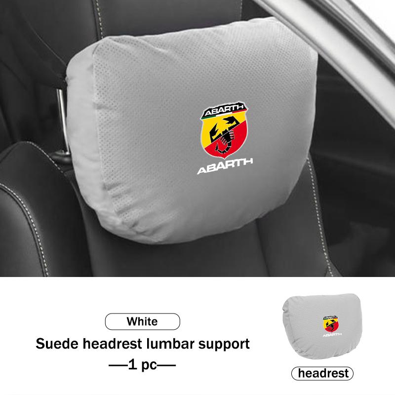 Car Suede Seat Headrest Neck Pillow Soft Cushion Lumbar Support For Abarth Freemont Strada 500x Grande Punto Ducato Stilo Palio