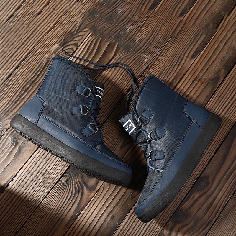 Обувь для мужчин Зимние теплые ботинки для отдыха на природе Нескользящая платформа — фото 4