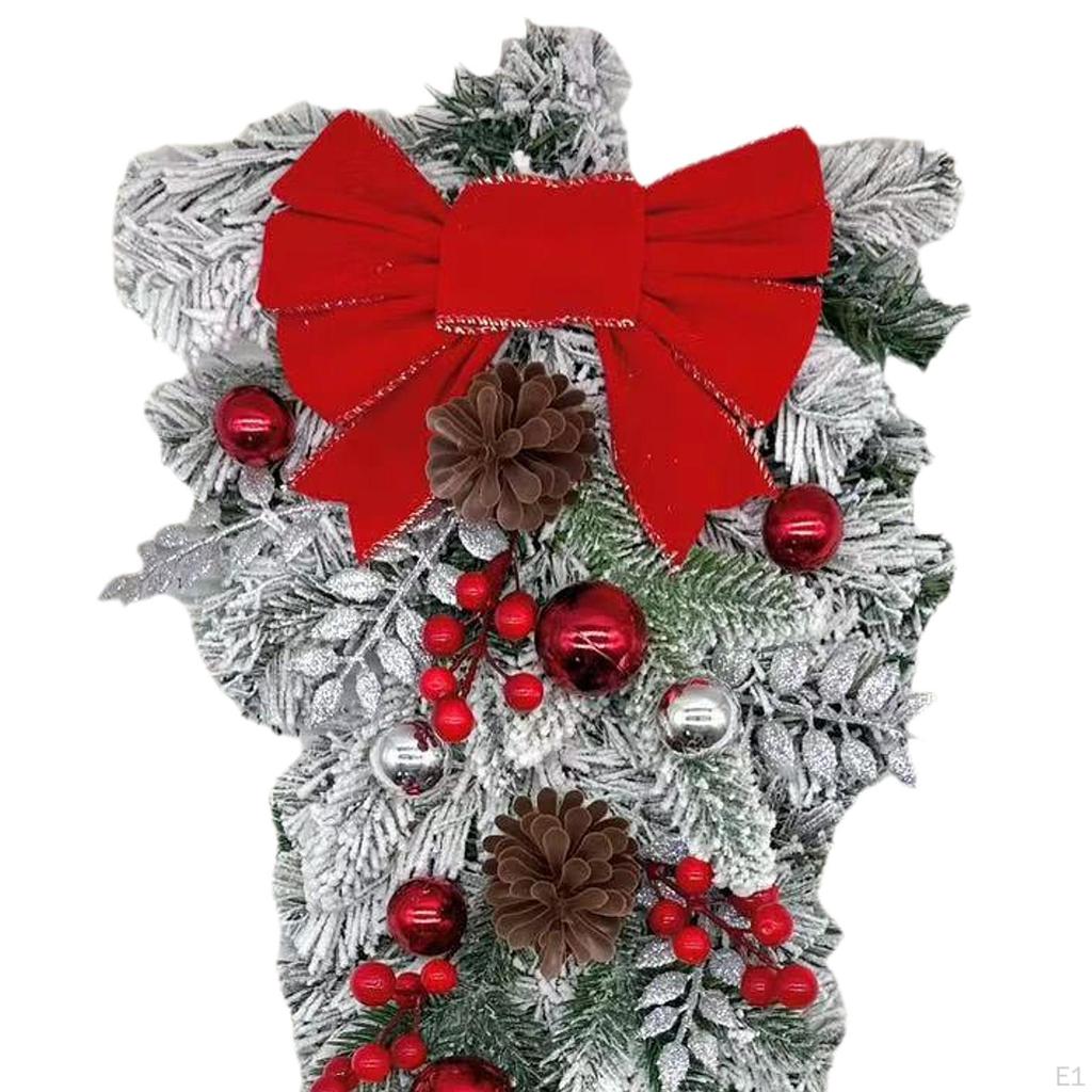 Christmas Wreath Decorative Realistic Garland Front Door for Festival House Wall Window Xmas