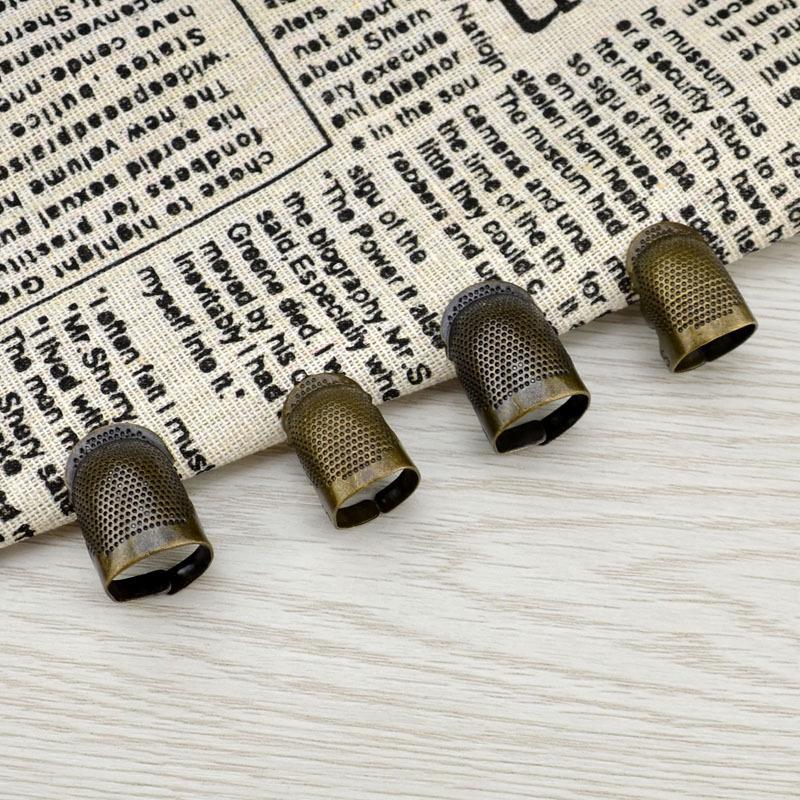 Bronze Thimble Ring Needle Hoop Finger Cover, Household Adjustable Manual Embroidery, Anti-skid Design of Needle Press