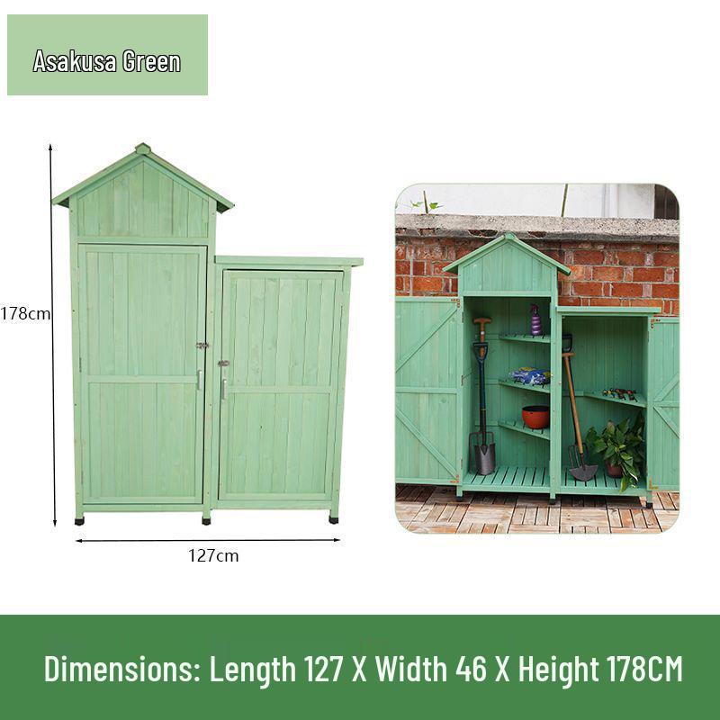 Outdoor Anti-Corrosion Solid Wood Garden Storage Cabinet with Sun Protection