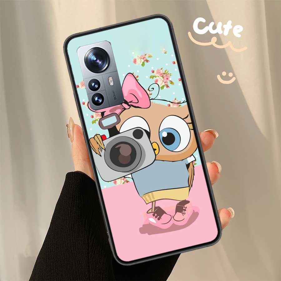 Cute Owl Hearts Lover Christmas Phone Case For Xiaomi Poco X6 X5 X4 X3 GT NFC M4 M5 Pro 5G M3 Mi Note 10 Lite F5 F4 F3 F2 F1 Cap