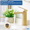 Tohlar Gold Bathroom Faucet, Brushed Gold Faucet for Bathroom Sink, Gold Single Hole Bathroom Faucet Modern Single Handle Vanity Basin Faucet with