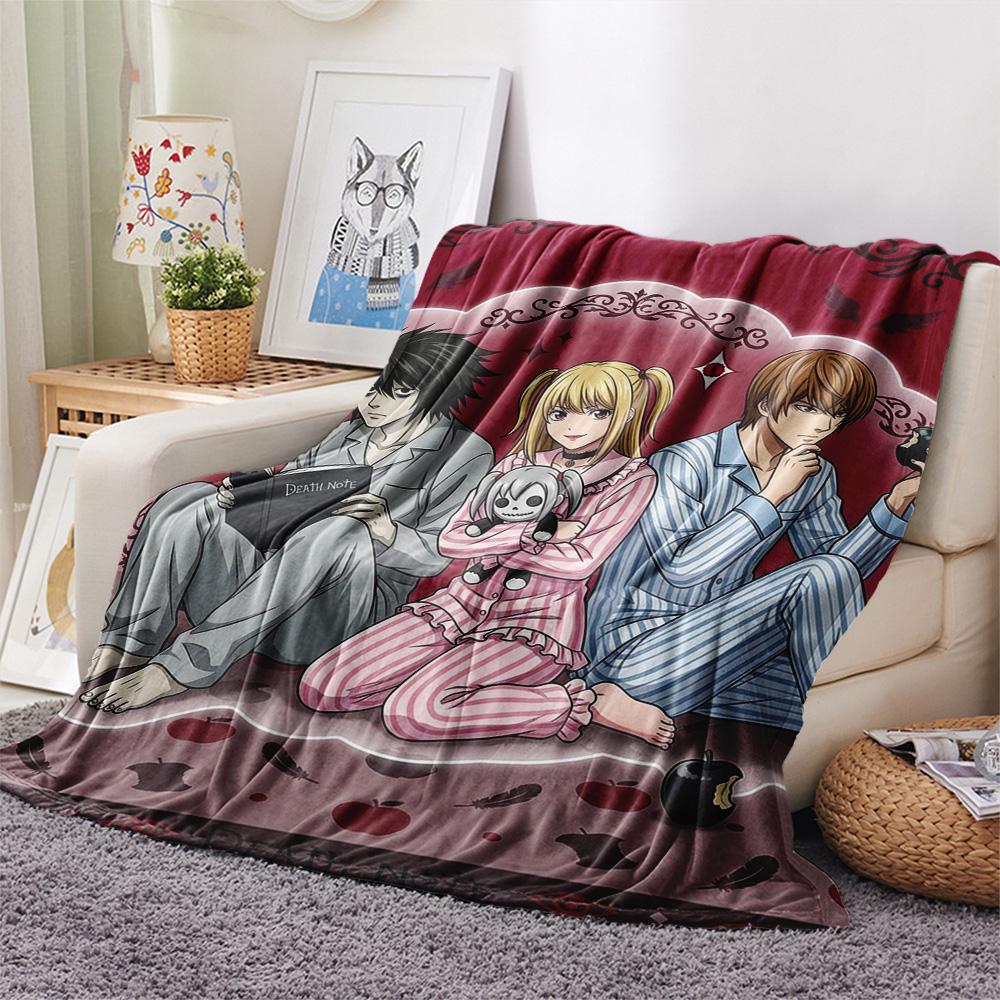 1PC Death Note Patterned Flannel Blanket Suitable For All Seasons For Home Decor Warmth And Comfort Gifts Holiday Present