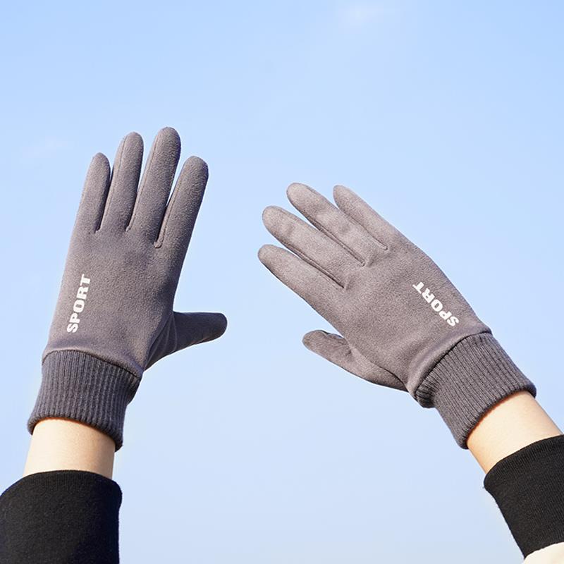 Gloves Winter Women's Velvet Warm Cold Cute Students Winter Riding Driving Touch Screen Suede Women's Gloves