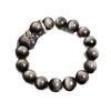 Silver Obsidian Awakening Lion Bracelet - Trendy High-End Jewelry with Planet Bead and Silver Ring.