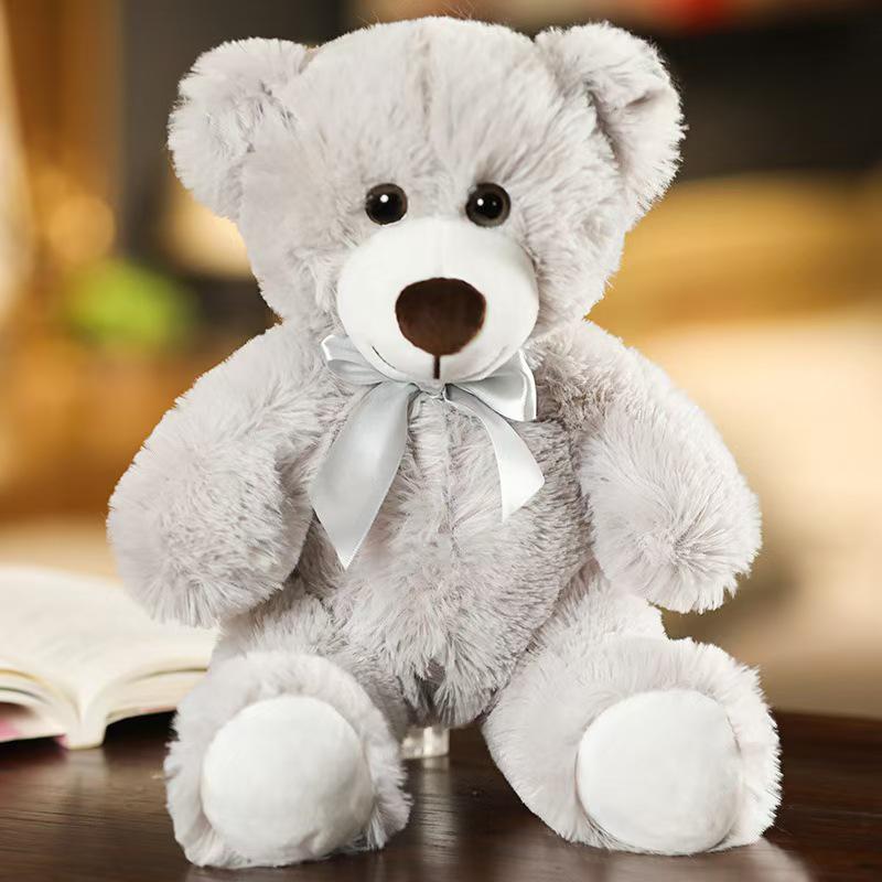 Rainbow Bow Tie Teddy Bear Plush Doll - 35cm Soft Festival Cushion