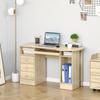 PC Desk For Office With Shelves Drawers And Headboard Shelf In Wood 125x60x74cm