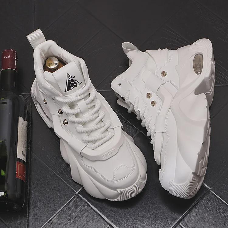 2024 Men's Mid-High Top Breathable Sports Shoes: Trendy, Versatile, Thick-Soled Summer Footwear