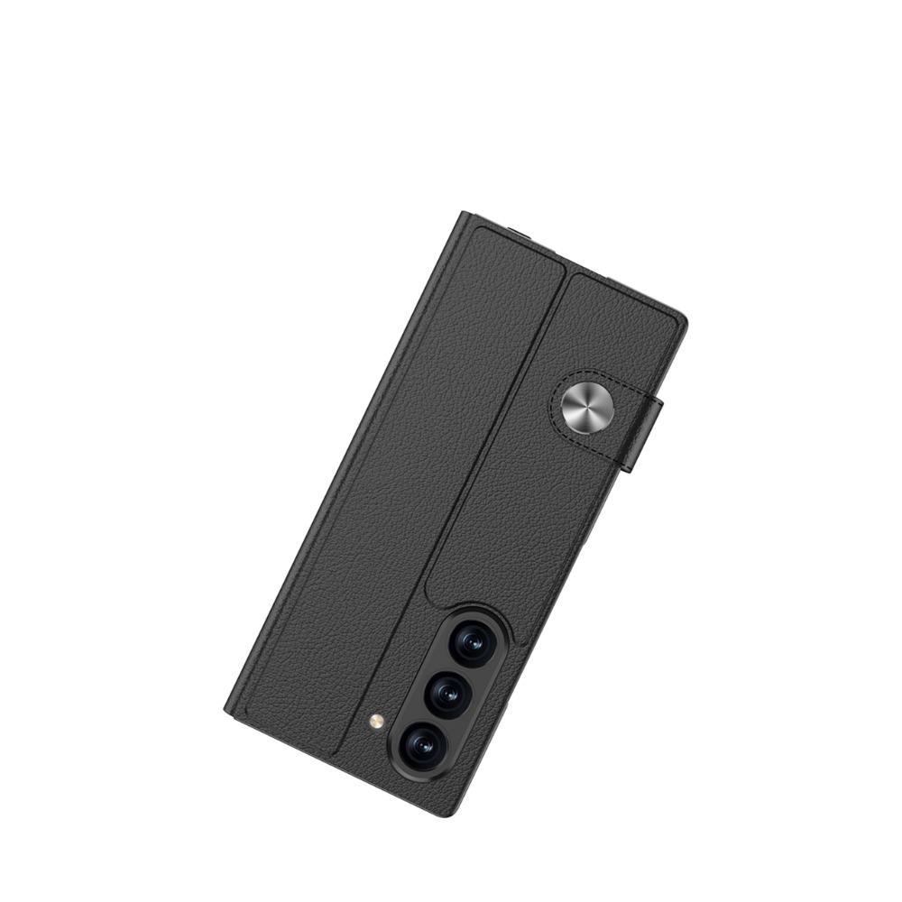 Luxury PU Leather Phone Cover for Samsung Galaxy Z Fold 6 Case with Screen Protector Support Function