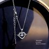 Zirconia Angel Heart Necklace - Luxurious Sparkle Clavicle Chain Accessory