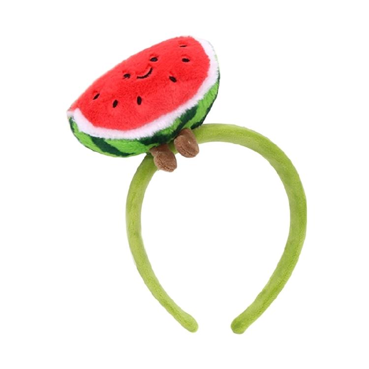 Makeup Hair Headband with Plush Watermelon Accent Soft Costume Accessory Face Washing Hair Hoop for Kids Adults and Event