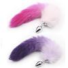 New White Pink Purple Color Fox Tail Small Medium Large Anal Plug Beads Metal Butt Plug Role Play Flirting Fetish Sex Toy Women
