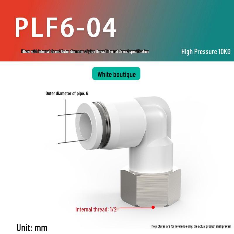 Quick Connect Pneumatic Hose Elbow Fitting with Internal Thread PLF Series (4/6/8/10-01/02/03)