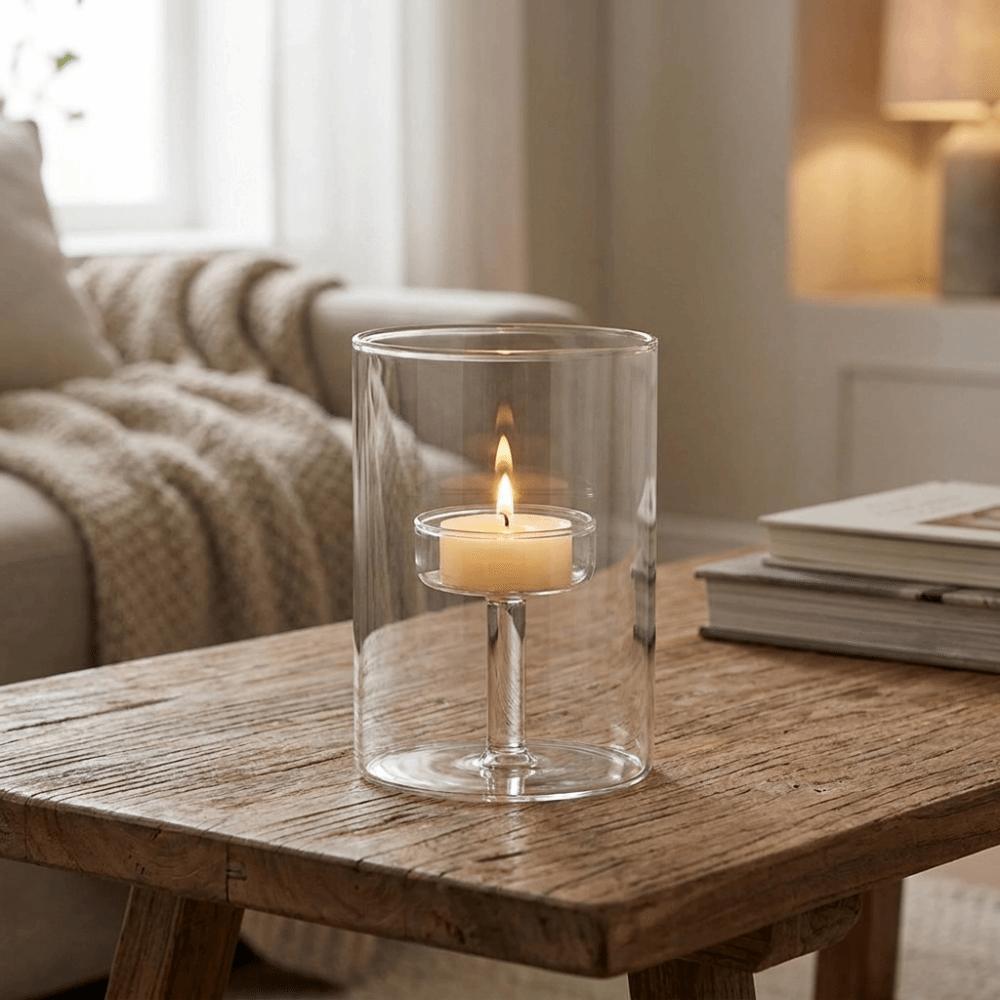 Transparente Teelichthalter Moderner Zylinder Kerzenständer Glas Kerzenhalter Hochzeit Party