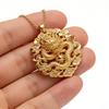 Traditional Chinese Style Gold Pendant 3D Embossed Matte Finish Auspicious Designs For Daily Wear Gifting Jewelry Collection