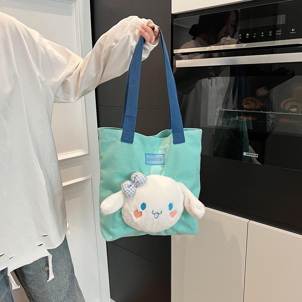 New Cute Panda Doll Bag Shoulder Bag Canvas Bag Large Capacity Tote Bag Underarm Bag Plush Bag