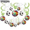 30 Stück Fußballparty-Girlande Hängende Wirbel für Fußballparty-Zubehör Thema Geburtstagsparty-Dekorationen Banner Sport-Thema Party-Girlanden