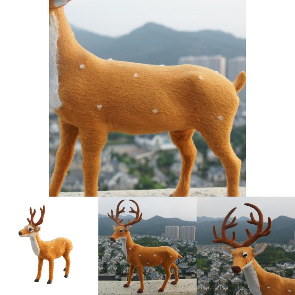 Christmas Deer Decor Figurine With Plastic Material For Holiday Window Display And Storefront Setup