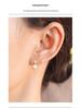 S925 Silver Hotan White Jade Round Bead Earrings for Women - Simple, Luxurious Design