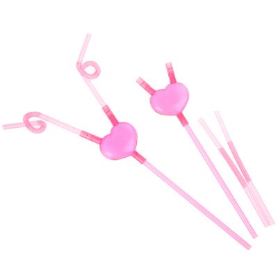 Love Heart Double Straw Unique Flexible Drinking Tube Straws Bar Accessories