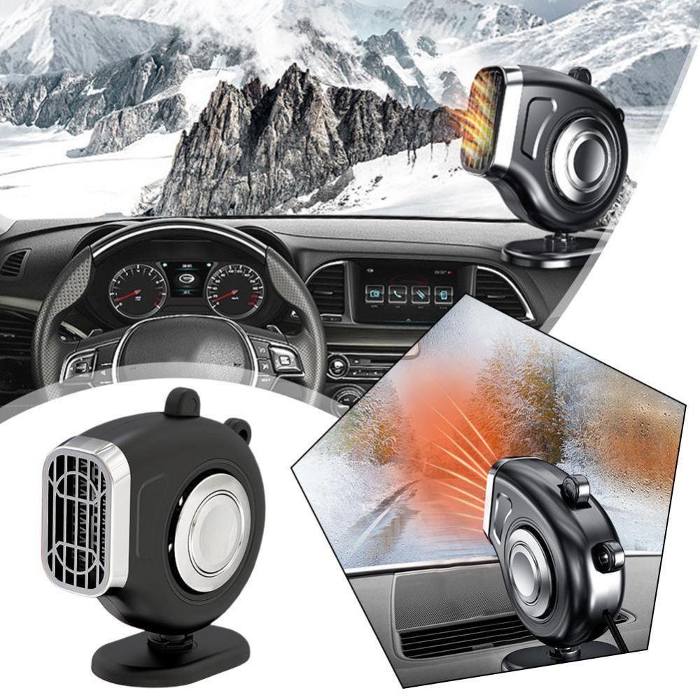 12V Mini Fan Heater 360 Degree Rotation Defogging Demister Portable Windshield Defroster  Car
