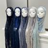 2026 Sommer Blasenkrepp Organza Luxus Wellig Hijab Glänzender Glitzer Schal Atmungsaktiv Leicht Muslimisches Kopftuch für Damen