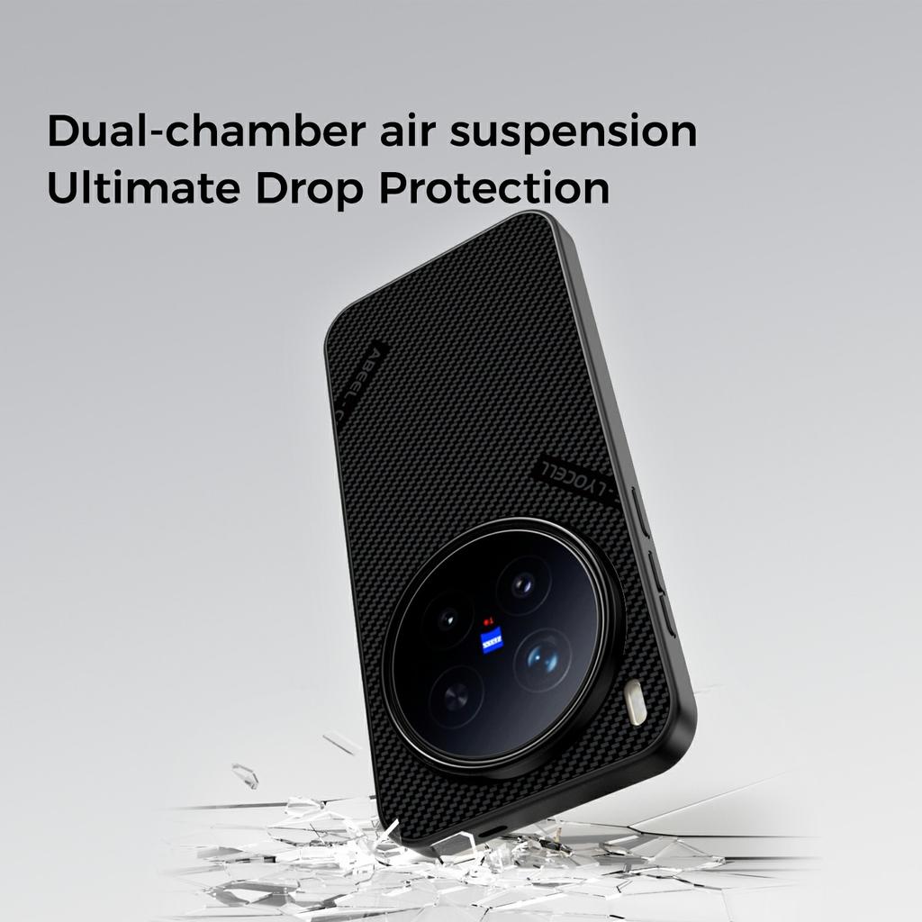 ABEEL CF-Lyocell Series For vivo X300 5G Magnetic Case Microfiber + PC + E-TPU Phone Cover